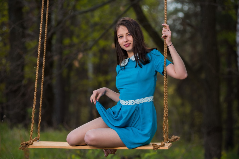 swing, legs, look, 5K, hair, Viktoriia Aliko, dress