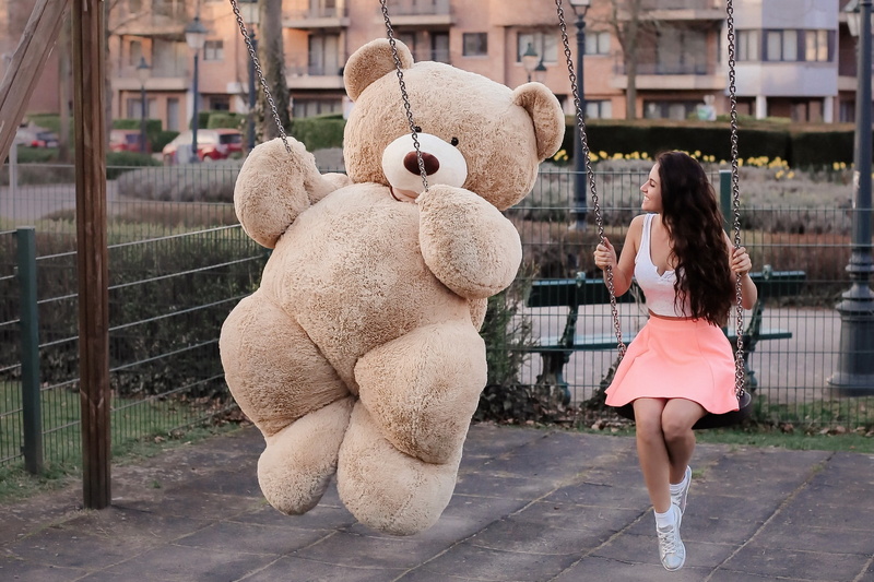 model, swings, 1080P, women, teddy bears