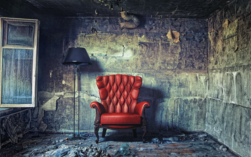 Red, 2K, light, window, chair, room