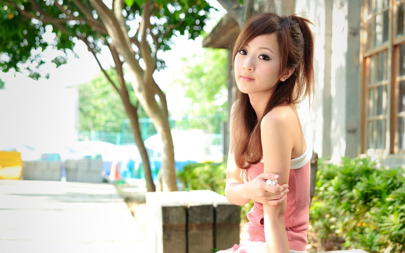 Asian, looking at viewer, brunette, model, women, Mikako Zhang Kaijie, 2K