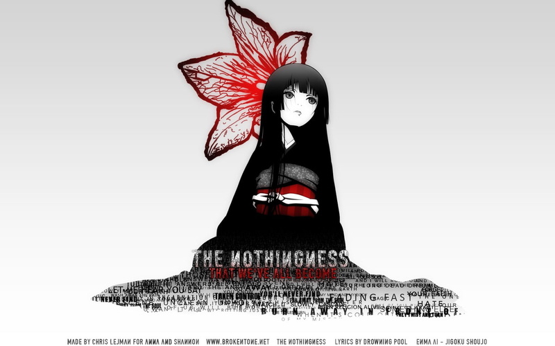 red, front view, white, white background, creativity, art and craft, representation, flowers, human representation, anime girls, Jigoku Shoujo, young adult