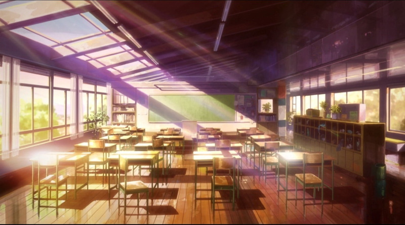 Nerawareta Gakuen, classroom, brown, seat, reflection, architectural column, ceiling, empty, glass - material, window, lens flare, sunlight, indoors, day