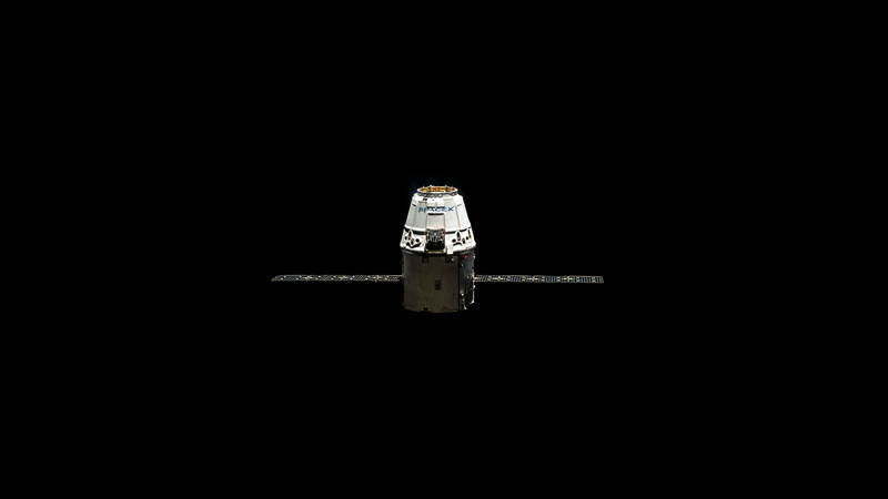space, black background, minimalism, SpaceX, satellite, 4K