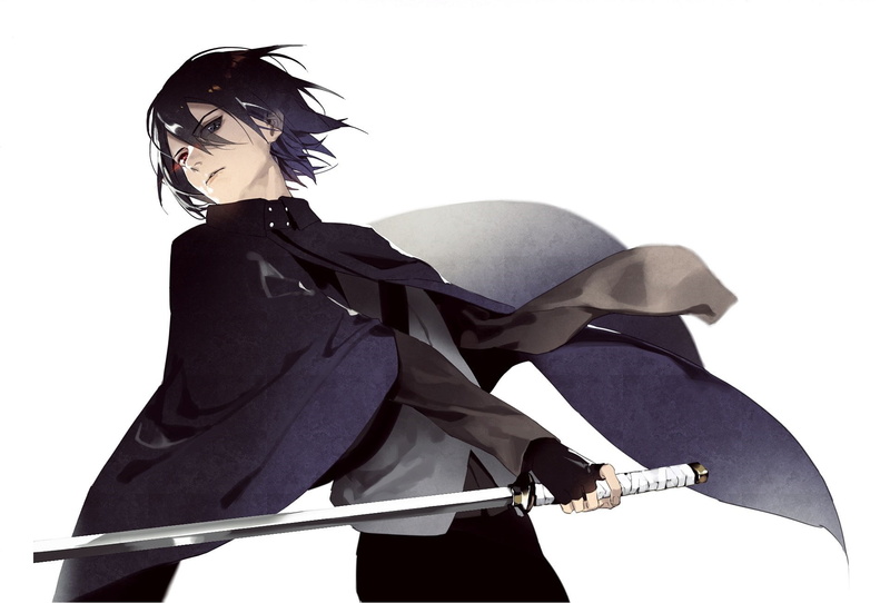 Sasuke Uchiha, Naruto Shippuden, white background, guy, katana, cloak, 1080P, look, Naruto shippuuden, Boruto Naruto the Next Generation