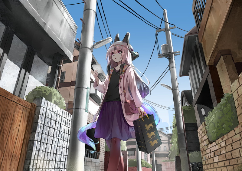 720P, anime girls, original characters, anime, fox mask