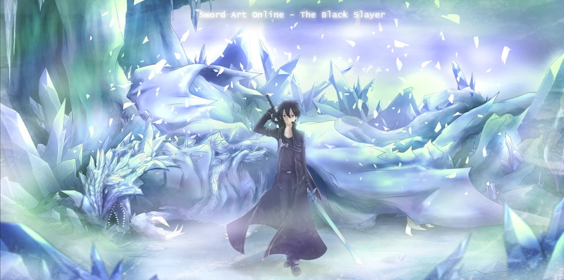 illuminated, sword art online, anime, guy, representation, multi Colored, blue, animal, fantasy, cloak, transparent, animal themes, no people, asakurashinji
