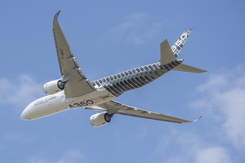 A350, the plane, 5K, the sky, Airbus, clouds