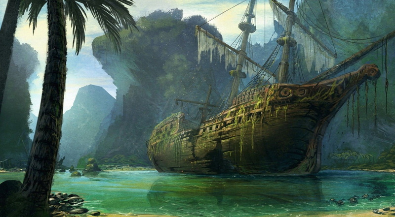 land, plant, scenics - nature, non-urban scene, wreck, shipwreck, sea, 720P, illustration, transportation, outdoors, ship, water, nature, no people, trunk