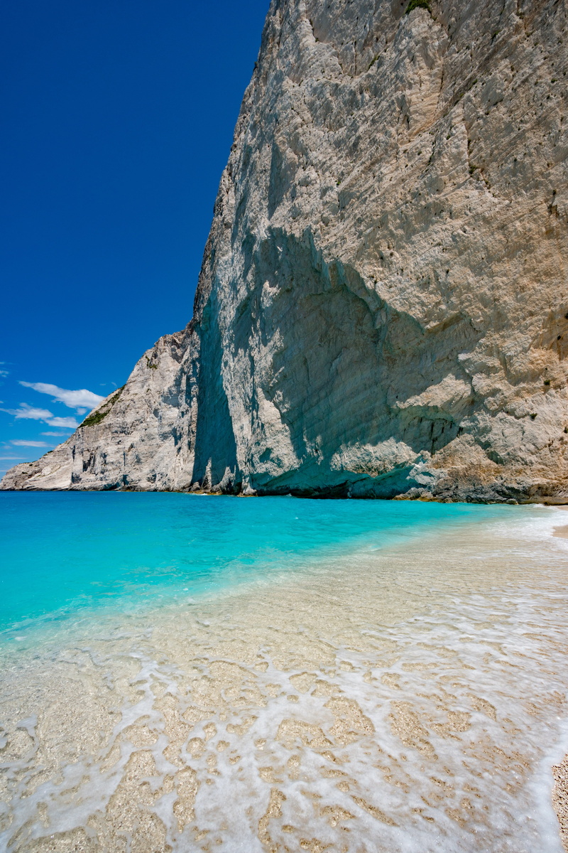 no people, land, tranquil scene, rock formation, 5K, rock - object, greece, zakynthos, ocean, scenics - nature, golden sand, water, eroded, tropical, rock