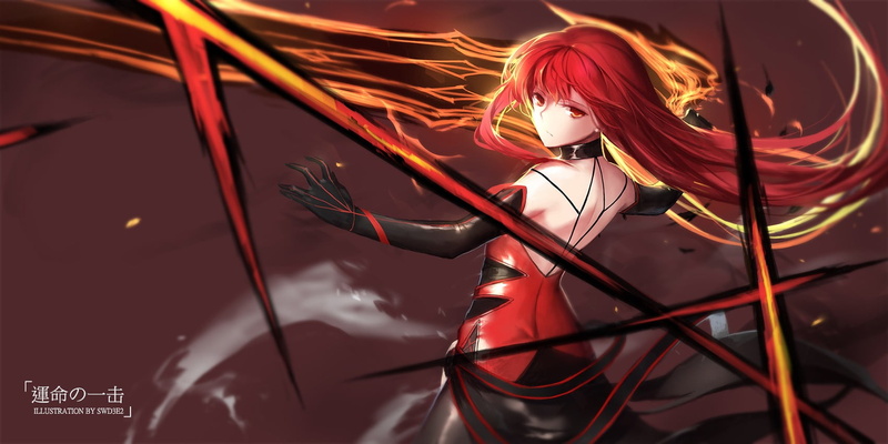 Elesis (Elsword), arts culture and entertainment, illuminated, Elsword, anime, one person, swd3e2, adult, nightlife, standing, redhead, motion, women, night