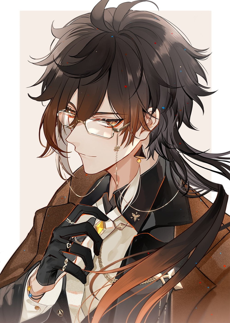 Zhongli (Genshin Impact), Pixiv, 2D, anime boys, anime, 720P, Genshin Impact