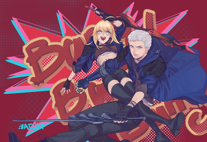 Devil May Cry 5, Nero Claudius, Nero (Devil May Cry), 1080P, Crossover, Anime, Fate/Grand Order