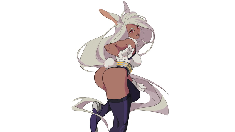 Boku no Hero Academia, bunny girl, bunny tail, bunny ears, bunny costume, white hair, Usagiyama Rumi, leotard, 4K, superheroines, Boku no hero