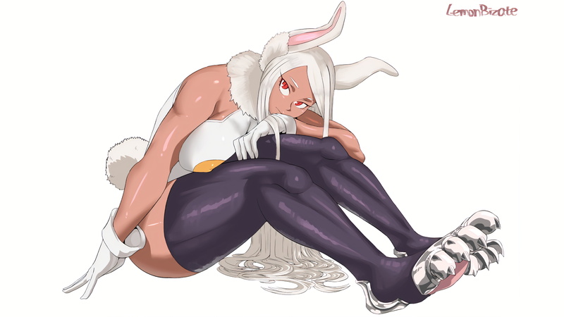 bunny girl, bunny costume, Usagiyama Rumi, Boku no hero, bunny tail, 5K, white hair, bunny ears, leotard, superheroines, Boku no Hero Academia