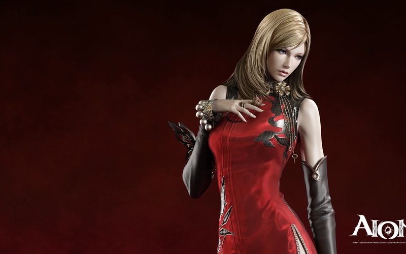 720P, Blonde, Red, Dress, AION, Girl