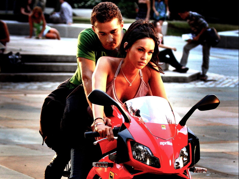 men, two people, Transformers, couple - relationship, adult, love, focus on foreground, Megan Fox, Transformers: Revenge of the Fallen, land vehicle, mode of transportation