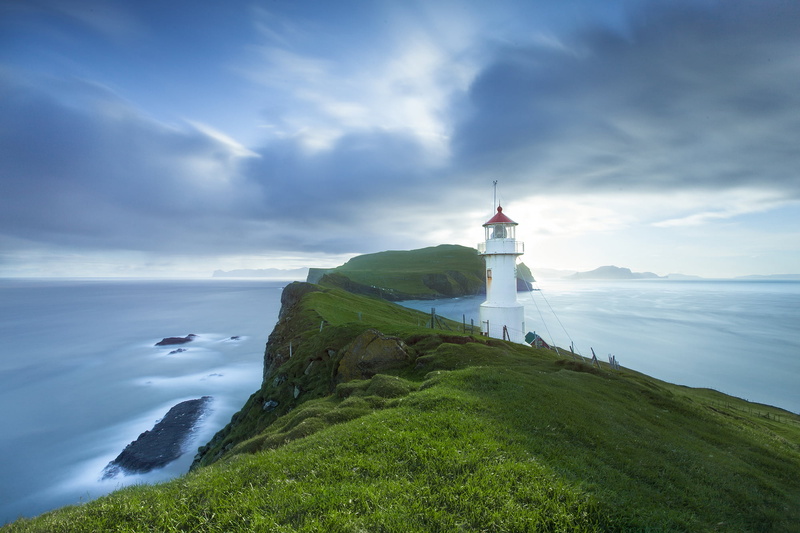 1080P, landscape, lighthouse, long exposure, day, field, ocean  island, sea, hills, accepted, cloudy, white, nature, view, green field, coastline, green