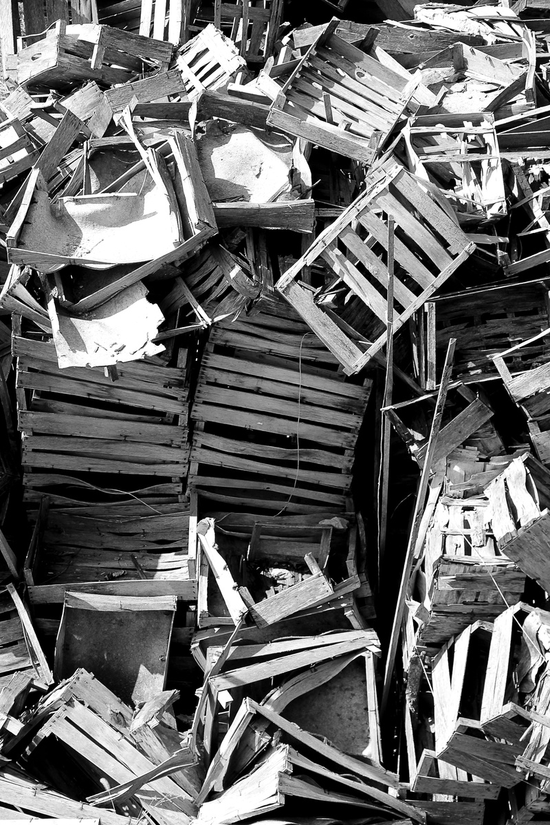 clutter, obsolete, wooden boxes, ruined, abandoned, metal, garbage, damaged, old, jumble, stack, wood - material, large group of objects, crates, messy