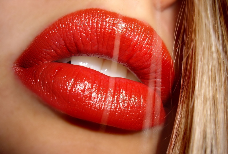 2K, mouth, lips, macro, women, red lipstick