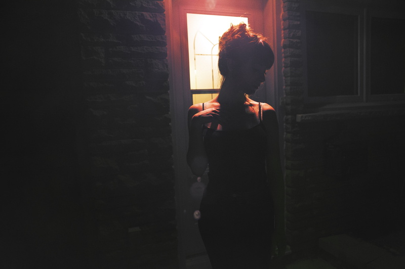 black clothing, model, tank top, 4K, night, women, photography, women outdoors, closed eyes, Chill Out