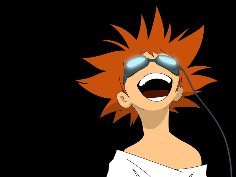 design, close-up, humor, character, isolated, representation, computer Graphic, evil, mask - disguise, front view, cut out, safety glasses, cheerful, cowboy bebop