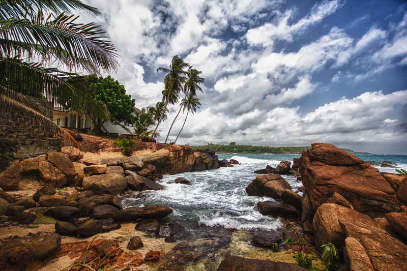 cloud - sky, rocky, motion, horizon over water, 1080P, rocky coastline, sea, Sri Lanka, tranquility, wave, water, scenics - nature, outdoors, solid, beauty in nature