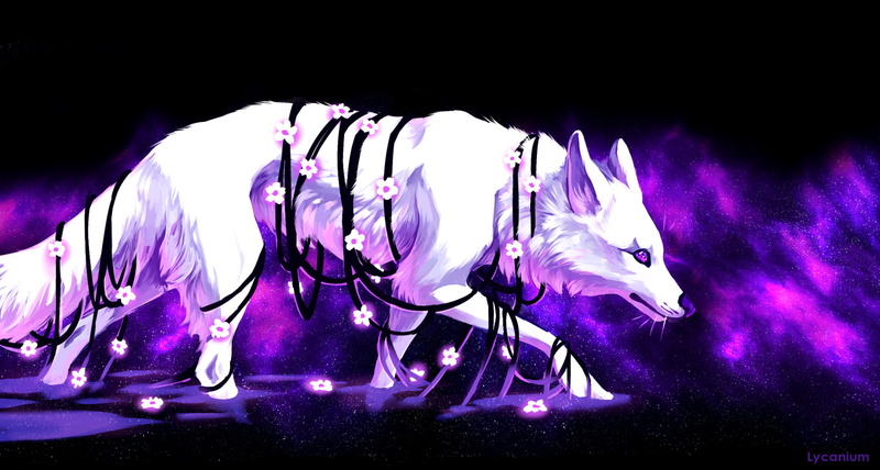 Purple, Fantasy Animals, 1080P, Animal, Space, Wolf