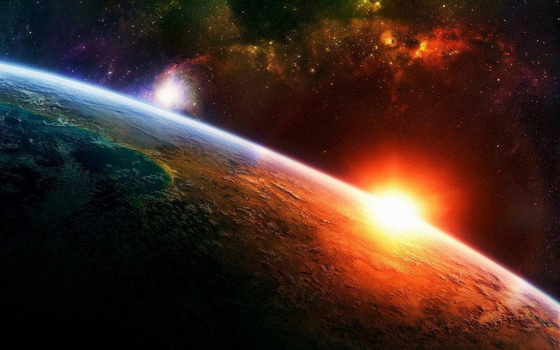 satellite view, luminosity, Daft Punk, no people, 1080P, astronomy, Stars, Alien, Sunrise, sunlight, sunrise - dawn, glowing, Viking, Cosmos, light - natural phenomenon