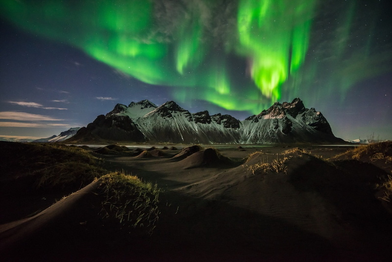 1080P, dramatic sky, environment, illuminated, green color, no people, borealis, nature, winter, ice, aurorae, night, sky, astronomy, landscape, aurora polaris
