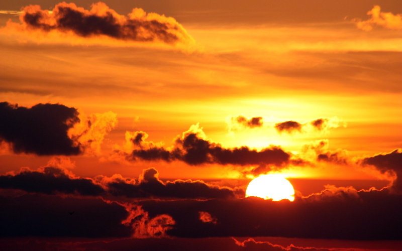 landscapes, sunset, nature, skyscapes, sunrise - sunset, 2K, sun, desktop, clouds