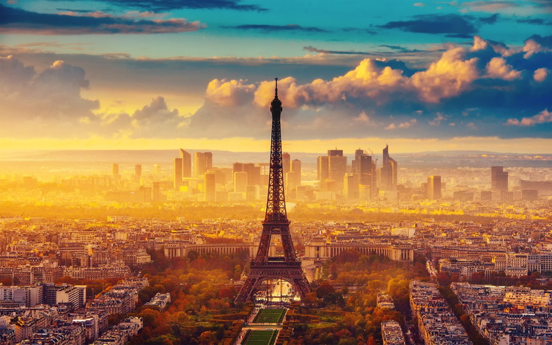 France, Tower, Morning, Eiffel, Clouds, Sky, 1080P, Paris, Autumn