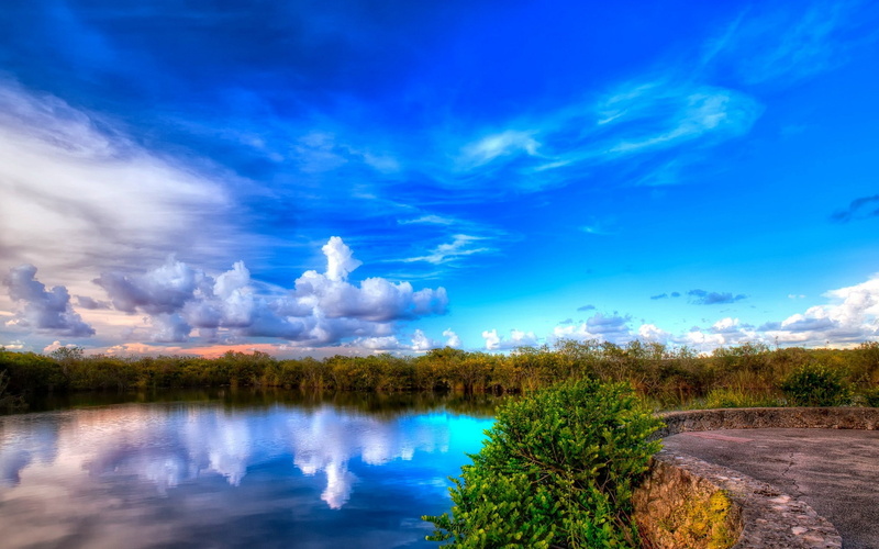 2K, skyscape, landscape, HDR, lake, reflection