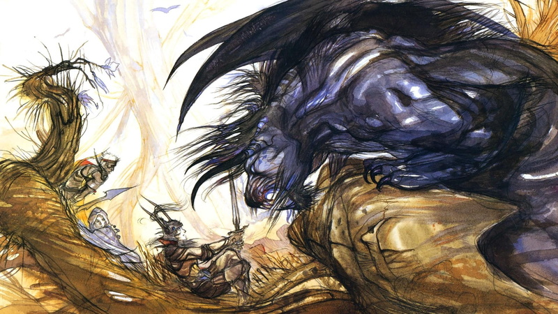 Yoshitaka Amano, drawing, Behemoth, 1080P, Final Fantasy