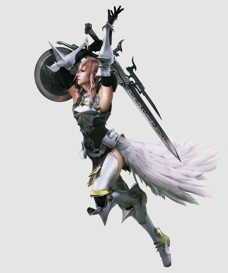white background, 4K, illustration, character, fantasy, gun, Final Fantasy XIII, adult, motion, helmet, one person, final, safety, studio shot, weapon