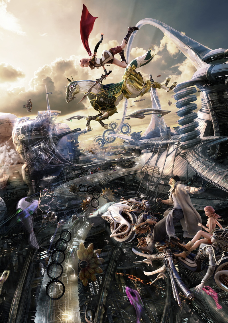 Eidolon, nature, Claire Farron, fragility, metal, focus on foreground, bicycle, no people, anime, transportation, day, Final Fantasy XIII, character, plant