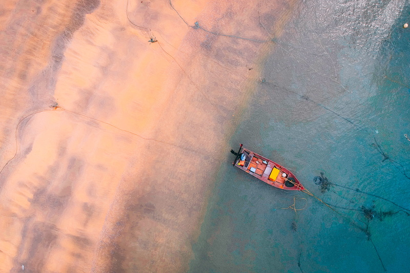 nature, outdoors, top, men, view, aerial, working, ocean, nautical vessel, beach, photo, sea, aerial photography, aerial shot, water, shore, people, high angle view