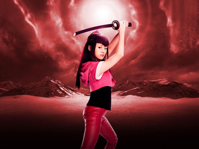 1080P, adult, beauty in nature, clothing, Heroes Reborn, women, sport, digital composite, snow, one person, dramatic sky, sky, Kiki Sukezane, red, mountain