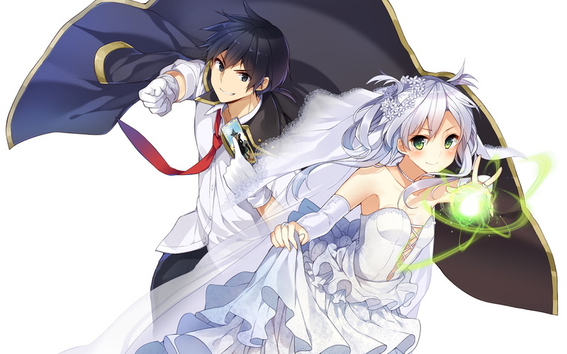 girls, three quarter length, portrait, costume, Glenn Radars, women, people, Rokudenashi Majutsu Koushi to Akashic Records, two people, Anime, Sistine Fibel