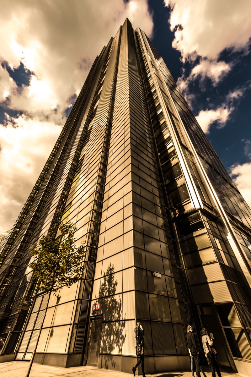 house, low angle view, construction, building vector, reflection, facade, cityscape, tower, new, 4K, perspective, day, cloudy, city, sky, outdoors, built structure