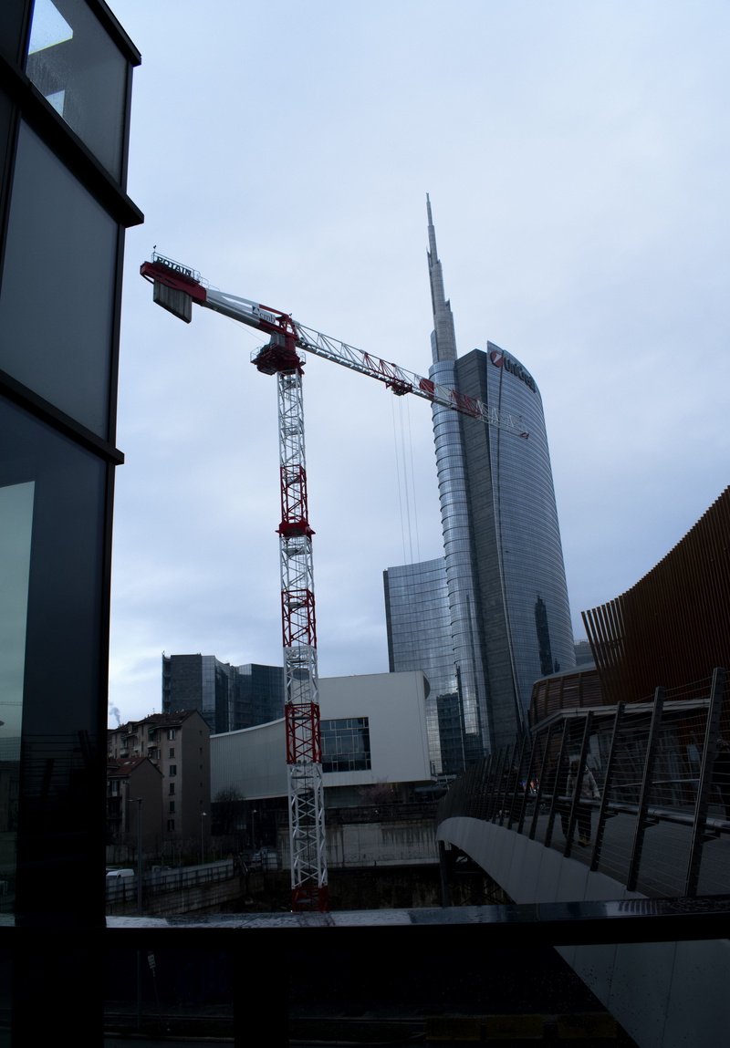 machinery, building exterior, scyscraper, construction equipment, buildings, construction site, nature, city, milan, crane - construction machinery, outdoors
