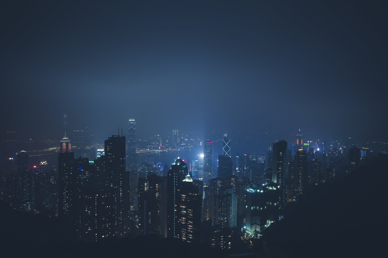 city, Hong Kong, scyscrapers, photography, city lights, building, night, 5K, cityscape, lights, Victoria Harbour