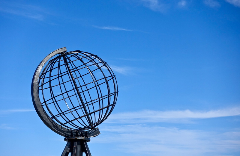 communication, blue, architecture, space, low angle view, metal, sphere, globe - man made object, global communications, nordkapp, radio wave, globe, technology