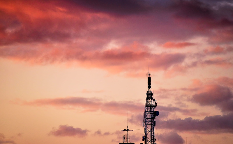 nature, cloud - sky, television industry, satellite dish, receiving, no people, tower, broadcasting, background, sunset, antenna, technology