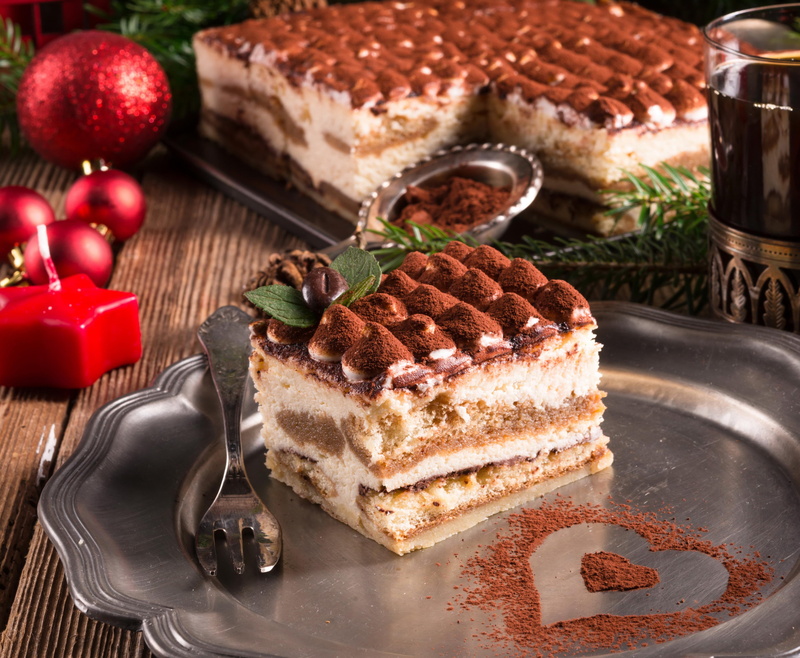 cakes, food, holidays, sweets, 4K, christmas, fork