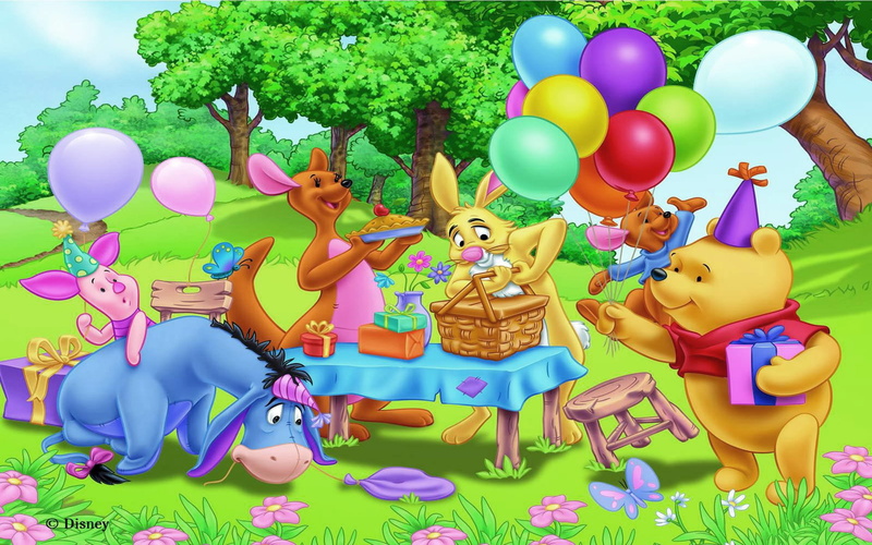 friends, party, 1080P, birthday, gifts, winnie, hd, pooh, balloons