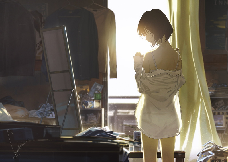 720P, short hair, anime girls, anime