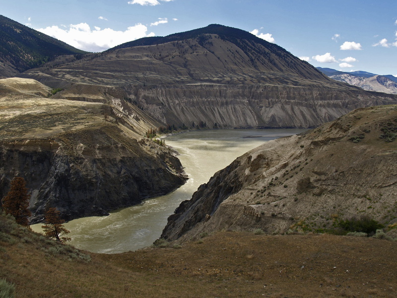 River, landscape, british columbia, water, hoodos, Fraser Plateau, Fraser, mountains, outdoors, dry, hot, rock, day, scenics - nature, nature, tranquility
