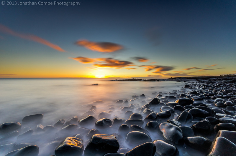 seashore, fog, rock formation, 4K, Den, sunset, covered, Northumberland, Swine, rock, sea, formation, Nikon-D7000, sunrise, sunset  beach