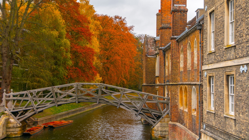 wallpapers hd, bridge - man made structure, nature, cambridge, building exterior, railing, built structure, bridge, 5K, change, still life, water, autumn