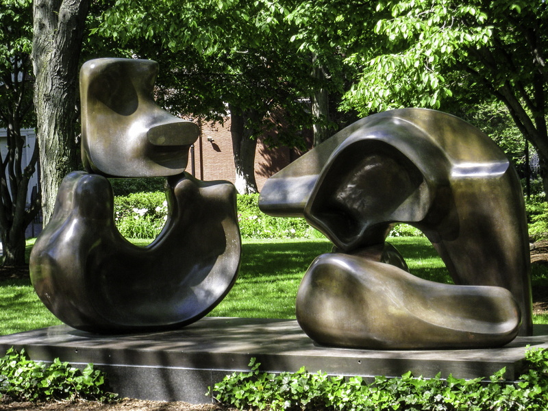 large, moore, nature, piece, photos, Henry Moore, park - Man Made Space, grass, Sculpture, four, 2K, plant, Massachusetts, henry, university, no people
